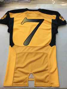 Uniforme de fútbol americano juvenil de diseño personalizado, pantalones cortos de poliéster de talla grande XL, manga corta, número liso, estampado por sublimación - Product Image 5