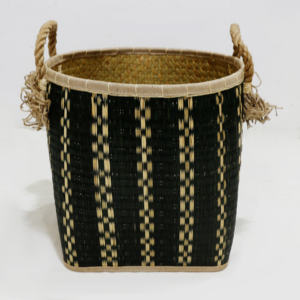 Paniers de rangement tissés à la main en feuilles de palmier avec poignées en corde, récipients en osier écologiques pour la maison et la cuisine - Product Image 5