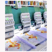 Machine à broder industrielle à plat à 24 têtes pour logos de vêtements
