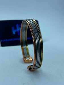 Luxury Handforge Global Impex HGI-80098 Vintage Gold Plated <b>Copper</b> Cuff <b>Bracelet</b> Sustainable Solid <b>Copper</b> Bangle for Wedding - Product Image 1