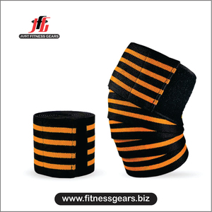 Rodilleras Deportivas Elásticas de Protección para Gimnasio, Envolturas de Rodilla de Nylon y Algodón con Cierre de Gancho y Bucle, Compresión para Levantamiento de Pesas - Product Image 2