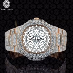 Charm_Jewels Luxury Men's Stainless Steel Round Dial Analog Quartz <b>Watch</b> With Sapphire Crystal Folding Clasp 40mm - Product Image 4