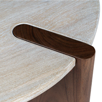 Table basse élégante en bois massif de manguier et d'acacia sculpté à la main, design combiné, pour salon et maison