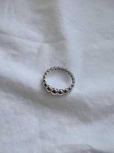 Anillo de Plata de Ley 925 Sólida con Cuentas Gruesas de 7mm, Anillo de Bolas de Plata Maciza, Anillo de Moda para Mujer y Hombre - Product Image 4