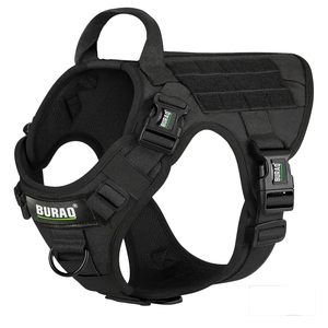 Harnais tactique robuste pour chien en nylon, réglable, anti-traction, avec poignée et éléments réfléchissants - Product Image 1