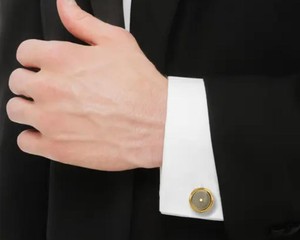 Bijoux de luxe pour hommes, boutons de manchette |   Boutons de manchette personnalisés en acier inoxydable et argent sterling 925 pour mariage et affaires - Product Image 3