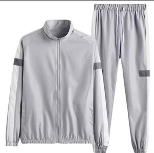 American autumn new <b>long</b>-sleeved trousers <b>men's</b> two-piece overalls set solid <b>cardigan</b> and shirt - Product Image 2