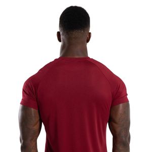 T-shirt de performance bordeaux pour homme en coton premium, coupe athlétique, col rond, pour la gym, l'entraînement et les loisirs - Product Image 5