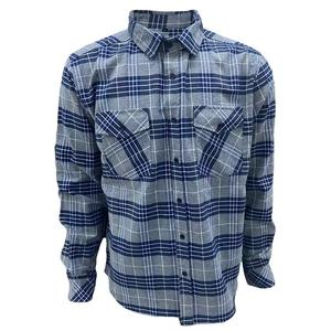 YASH SPORTS Fabricante de Camisas de Franela con Cuello Alto y Botones para Hombre / Proveedor OEM al por Mayor de Camisas de Franela a Cuadros de Algodón - Product Image 1