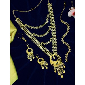 Gold Plated Trendy Brass Imitation Jewelry Sets With Earrings, Perfect Collection for Ramadan, Traditional Jewelry for Women - Product Image 3