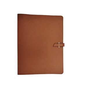 Custom Logo Office Accessories Organizer Genuine Leather Padfolio Business Portfolio <b>File</b> Folder Durable Soft <b>Document</b> Holder - Product Image 2
