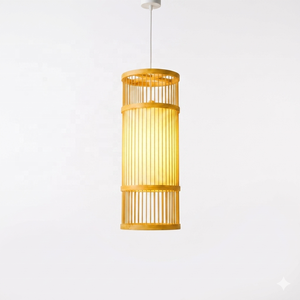 Lámpara Colgante de Bambú Tropical Moderna, Rústica, Hecha a Mano, Ecológica, para Techo, Cocina, Isla, Cafetería - Product Image 3