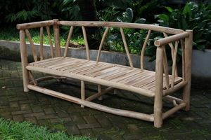 Banco de Teca Moderno para Exteriores con Diseño de Ramas, Mueble de Patio para 2 Personas, KAG Furniture BEN16 - Product Image 3