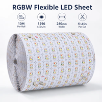 Feuille LED CE/ROHS RGBW 24V 1296 LED découpable 4 LED/section RA>80 Panneau LED flexible pour rétroéclairage de marbre et pierre Garantie 5 ans