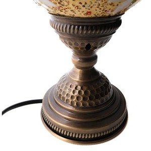 Handcrafted Mosaic Glass Table Lamp - Brass Base Decorative <b>Lantern</b> Wholesale - Product Image 3
