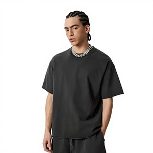 Premium 100% Cotton 280 GSM Drop Shoulder T-Shirt <b>Animal</b> Print Formal O-Neck Dobby Fabric Breathable Eco-Friendly Mineral Wash - Product Image 1