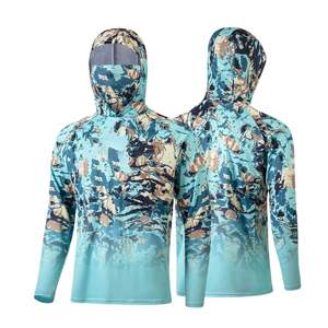 Vêtements de pêche sublimés sur mesure OEM/ODM, design personnalisé, 100 % fibre polyester, UPF 50, sweat-shirt de pêche pour homme avec masque intégré - Product Image 1
