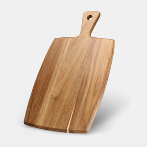 Planche à découper carrée en bois d'acacia avec poignée, planche à charcuterie, bloc de découpe de cuisine pour viande et fruits - Product Image 4