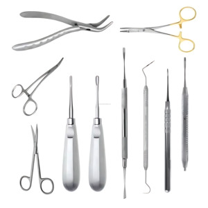 Juego de Instrumentos Quirúrgicos de Cirugía General, 10 Piezas, Reutilizables, de Acero Inoxidable Alemán, Instrumentos Manuales de Grado Médico - Product Image 1