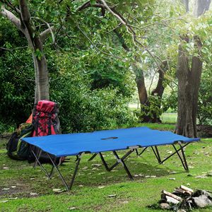 Lettino da campeggio pieghevole per 2 persone, extra largo 50 pollici, portatile con borsa per il trasporto, letto rialzato per spiaggia, escursioni, arredo da esterno - Product Image 1