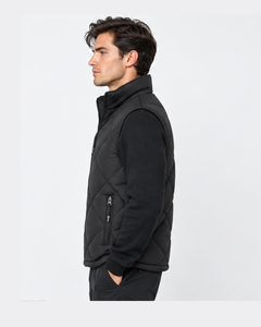 Gilet matelassé léger noir pour homme, coupe-vent, avec fermeture éclair, sans manches, rembourré de duvet, pour l'extérieur, vente en gros personnalisée - Product Image 5