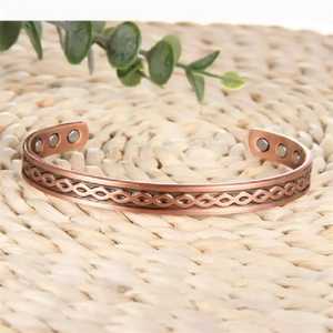 Brazalete de Cobre Estilo Vintage, Ajustable, Chapado en Oro, Unisex, Joyería de Moda para Bodas, Alibaba - Product Image 3