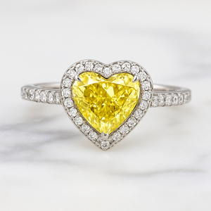 Diamante de Lujo en Forma de Corazón, Color Amarillo Intenso, Cultivado en Laboratorio, Certificado por IGI, Diamante Real de 2.00 Quilates, Claridad VVS/VS, para Joyería - Product Image 3