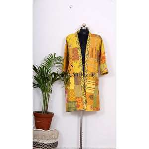 Kimono en coton imprimé floral Kantha pour femme, design léger, luxueux, respirant, patchwork pour l'hiver - Product Image 1