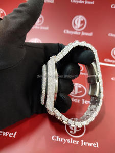 Iced out Hip Hop Style Alta calidad VVS Moissanite Diamond Reloj de pulsera Venta de acero inoxidable Reloj de movimiento automático - Product Image 6