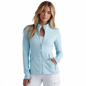 Unisex Hospital <b>Scrub</b> Jackets Zip Breathable Comfortable Knitted Fabric - Product Image 3