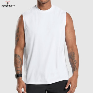 เสื้อกล้ามออกกำลังกายชาย ผ้าริบ ระบายอากาศ แห้งเร็ว ไม่เป็นขุย ผลิตจากโพลีเอสเตอร์ 100% สีพื้น รับสกรีนโลโก้ ไม่มีแบรนด์ - Product Image 1