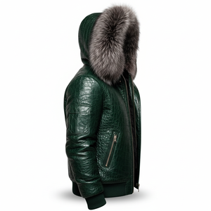 Chaqueta de Invierno de Cuero Genuino para Hombre, de Alta Calidad, Cuello Alto, Transpirable, Resistente al Viento, Personalizable, Estilo Casual y Profesional, Venta al Por Mayor - Product Image 3