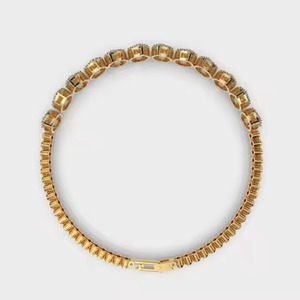 Latest 18K Gold Plated Sterling Silver Tennis Classic Bangle with Round Brilliant Cut Moissanite Luxury Design - Product Image 3