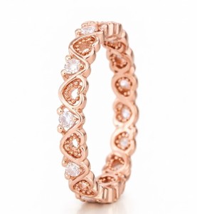 Bague de mariage empilable en or massif 9K 10K 14K 18K avec diamants de laboratoire ronds de couleur DEF, clarté VS VVS, style alliance éternité complète, vente en gros - Product Image 3
