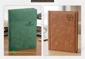 Agenda Ejecutiva Premium de Cuero PU B5, Encuadernación Cosida, Tapa Dura, Cuaderno Planificador con Impresión de Logotipo Personalizado, Set de Regalo para Oficina - Product Image 3