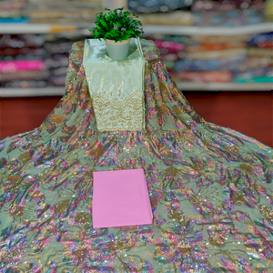 Conjunto de Dirac Somali Fransawi de Lujo con Cuentas y Jacquard de Sarga, Diseño Floral con Cuentas Pesadas para Vestidos de Fiesta para Mujer - Product Image 5