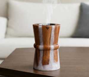 Quemador de Incienso Artesanal de Resina y Madera de Ciprés con Copa Metálica para Aromaterapia, Decoración del Hogar para el Ramadán y Majlis - Product Image 3