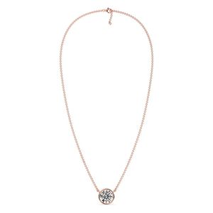 Collier pendentif solitaire ovale serti de pierres - Product Image 6