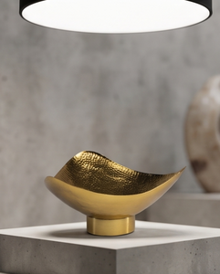 Tazón de Metal Pesado con Borde Ondulado Dorado, Textura Fundida, Vajilla para Cocina y Comedor, Suministro al por Mayor - Product Image 1