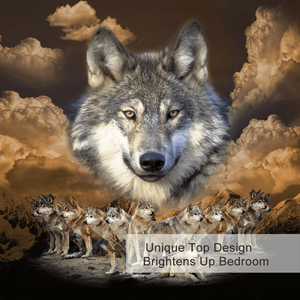 Parure de lit Brave Wolf Pack Animal Leader avec housse de couette Nuages sombres apaisants pour les amoureux des animaux - Product Image 5