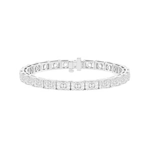 Fine Jewelry Women's 925 Sterling Silver Tennis Chain Bracelet with Round Moissanite Fashion Charm Women Hip Hop Bracelets - Product Image 1