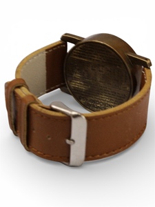 Reloj de pulsera náutico con brújula y sundial de latón macizo estilo antiguo, con correa de cuero genuino y estuche de cuero. - Product Image 2