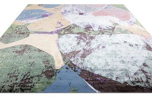 Tapis persan design en laine et soie, écologique, lavable, avec support en PVC durable - Product Image 4