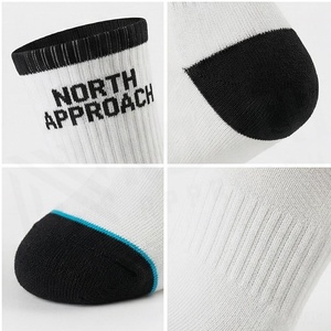 Crew <b>Socks</b> Geometric Pattern Blue Breathable <b>Running</b> <b>Socks</b> for Adults Spring Season - Product Image 4