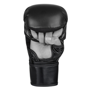 ถุงมือ MMA หนังแท้คุณภาพสูงแบบผูกเชือก ปรับแต่งได้ ถุงมือฝึกซ้อมกันลื่น ระบายอากาศดี พร้อมที่ครอบปากแบบใหม่ - Product Image 3