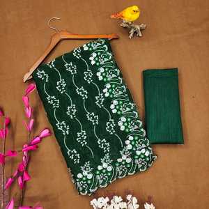 RV Creation Designer Sequence Bordado Work Party Wear Saree Green Tela elegante para ocasiones especiales - Product Image 1