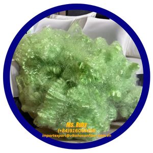Green Hollow Staple Polyester Fiber Filling <b>Material</b> A Grade 15D Recycled for Toy <b>Sofa</b> Pillow - Product Image 5