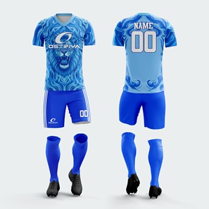 Uniforme de football imprimé léger fabriqué en usine, 100% polyester, couleur et taille personnalisées, séchage rapide, évacuation de l'humidité, manches courtes - Product Image 5