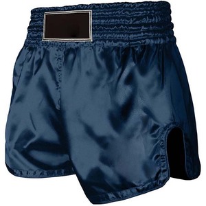 Pantalones Cortos de Boxeo Azul Marino para Hombre, Corte Regular, 100% Poliéster, Transpirables, Ropa de Artes Marciales, Talla Adulto, Ropa Deportiva para Exteriores - Product Image 1