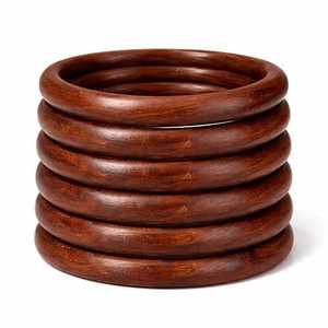 Élégants bracelets artisanaux en bois, style mode, avec design massif et copeaux de laiton collés à la main, pièce maîtresse haut de gamme - Product Image 3